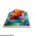 Grimm's Small Stepped Pyramid of Wooden Building Blocks 100-Piece Learning Set in Storage Tray 2x2cm Size  B0010VXSFM